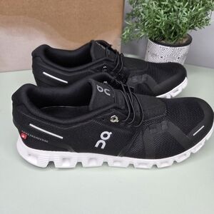 On Cloud 5 Running Black and White Athletic Shoes